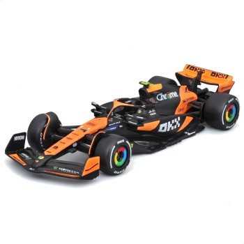 Bburago mercedes semi truck with mclaren mcl38 2024 4 norris, 1:43 scale diecast se 18/38401 4893993384013