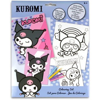 kids licensing Hello Kitty COLOURING SET WITH NOTEBOOK KUROMI  KU00019 8435507893640