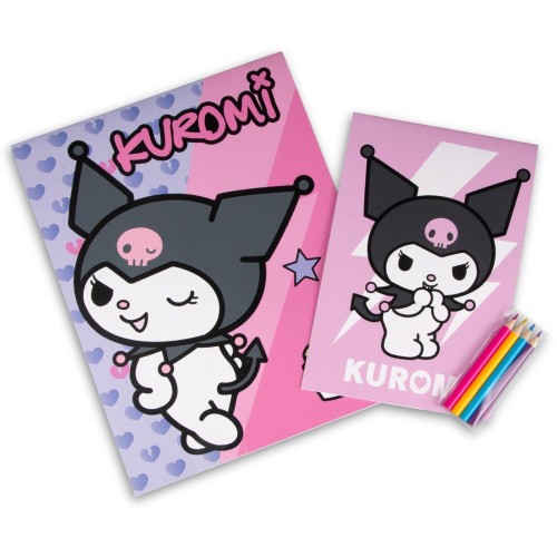 kids licensing Hello Kitty COLOURING SET WITH NOTEBOOK KUROMI  KU00019 8435507893640
