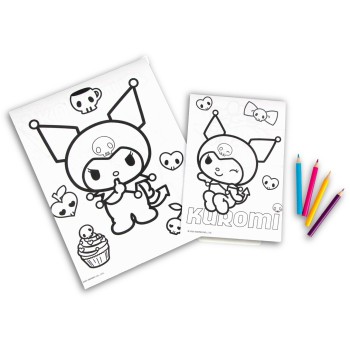kids licensing Hello Kitty COLOURING SET WITH NOTEBOOK KUROMI  KU00019 8435507893640