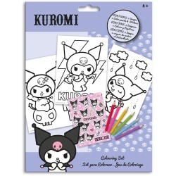 kids licensing Hello Kitty Colouring Set With Stickers Kuromi KU00018 8435507893633