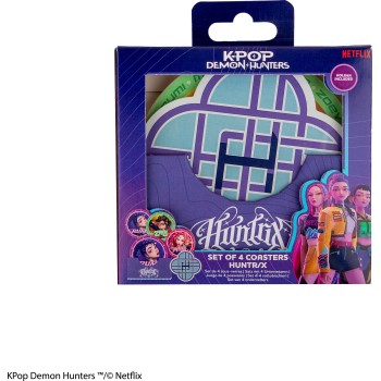 kpop demon hunters cinereplicas: k-pop demon hunters - huntr/x coasters set of 4 CR4121 4895205624894