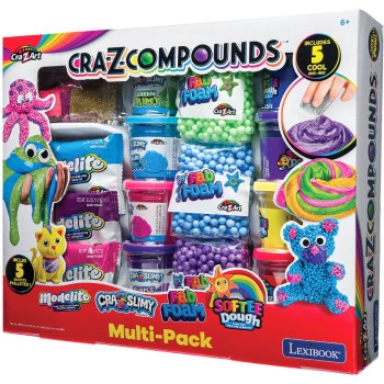 Lexibook Cra-z-art Τρελο-μείγματα Medium Pack 4 Είδη Ενώσεων για Ζούληγμα με Γλίτερ και Διακοσμητικά 6+ Ετών, 1+ Παίκτες 35.CRMI
