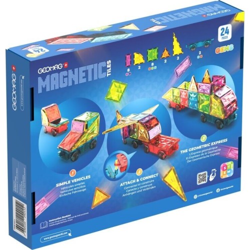 Geomag Magnetic Tiles Gems Vehicles 24pcs. PF.224.221.00 7640122242112