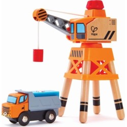 Hape Railway Wooden Crane E3715A 6943478018266
