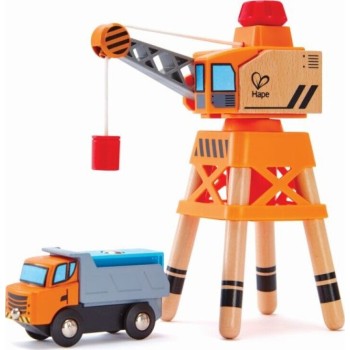 Hape Railway Wooden Crane E3715A 6943478018266