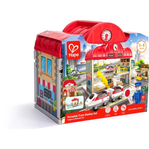 Hape Railway Train Station Set E3877K 6943478050723