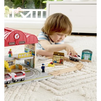 Hape Railway Train Station Set E3877K 6943478050723