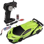 Carson 500404308 1:24 Lamborghini Veneno 2.4g 100% RTR green - remote controlled car, LED lighting, driving time approx. 60 minu