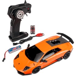 Carson 500404307 1:24 Lamborghini Murcielago SV 2.4g 100% RTR - remote controlled car, LED lighting, driving time approx. 60 min