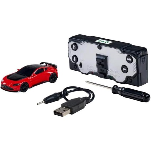 Carson 1:60 Nano Racer Aston Martin V12 Vantage red - remote controlled car, RC vehicle, toy for children, remote controlled, RC