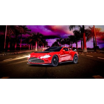 Carson 1:60 Nano Racer Aston Martin V12 Vantage red - remote controlled car, RC vehicle, toy for children, remote controlled, RC