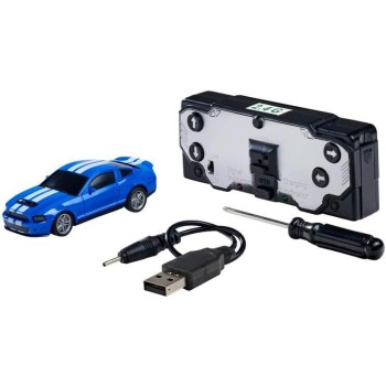 Carson 1:60 Nano Racer Ford Mustang Shelbygt500 Blue - Remote Control Car, RC Vehicle, Toy for Children, Remote Controled, RC Ca