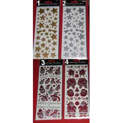 OEM Αυτοκόλλητα Χριστουγεννιάτικα Glittering - 4 Σχέδια Δ021 4718167197001