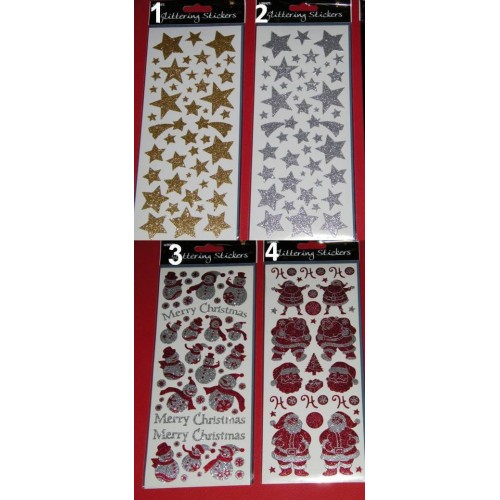 OEM Αυτοκόλλητα Χριστουγεννιάτικα Glittering - 4 Σχέδια Δ021 4718167197001