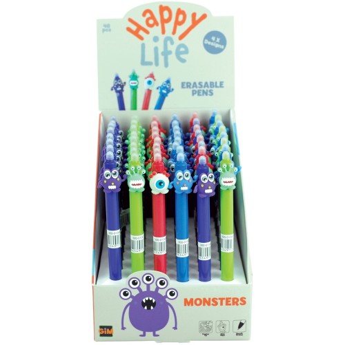 gim Display 48 Pcs. 4 Designs Erasable Gel pen Life Monster 300-01340 5204549178236