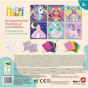 As company Happihobbi Σετ Χειροτεχνίας Μωσαϊκό με Αυτοκόλλητα Για 4+ Ετών 1038-21050 5203068210502