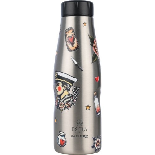Estia Θερμος Travel Flask Save the Aegean 500ml Old School Ink 01-31626 5207158031626