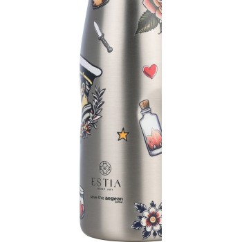 Estia Θερμος Travel Flask Save the Aegean 500ml Old School Ink 01-31626 5207158031626