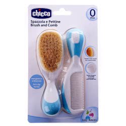 Chicco Βούρτσα - Χτένα Απο Φυσική Τρίχα Σιέλ H03-06569-20 8058664011933