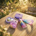 As company HappiHobbi Μπρελόκ με Lip Gloss & Φιγούρα Μωβ Μονόκερο 1081-60024 / 1 5203068600242