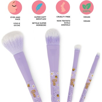 Legami Set of 4 Bee Makeup Brushes - Oh My Glow! bee MUBS0005 8052694112776