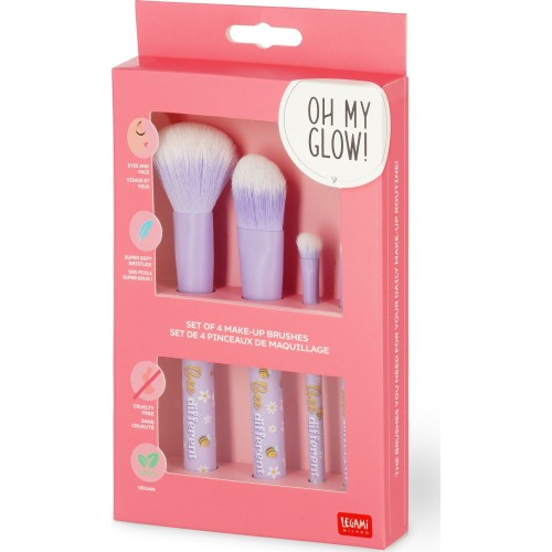 Legami Set of 4 Bee Makeup Brushes - Oh My Glow! bee MUBS0005 8052694112776