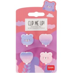 Legami Set of 4 Teddy Mini Hair Clips - Clip me up! teddy HCL0003 8052694112196