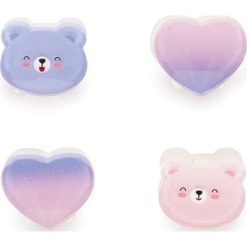 Legami Set of 4 Teddy Mini Hair Clips - Clip me up! teddy HCL0003 8052694112196