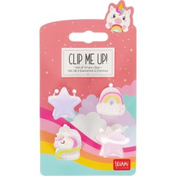 Legami Set of 4 Unicorn Mini Hair Clips - Clip me up! unicorn HCL0002 8052694112189
