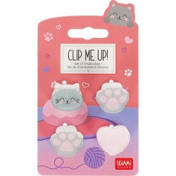 Legami Set of 4 Kitty Mini Hair Clips - Clip me up! kitty HCL0001 8052694112172