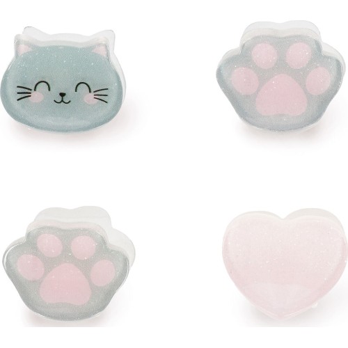 κλιπ για μαλλιά Legami - Clip Me Up - set of 4 mini hair Clips - Kitty - HCL0001 8052694112172