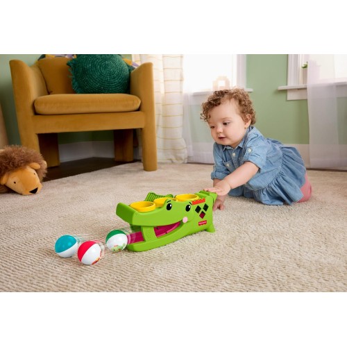 Mattel Fisher-price Sit & Tap Rolligator, Pounding Activity Toy for Baby Crawling Play, 3 Balls & Hammer JLB94 194735360369