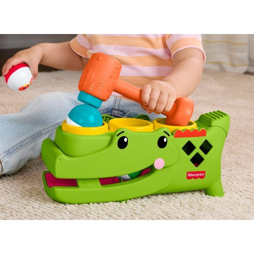 Mattel Fisher-price Sit & Tap Rolligator, Pounding Activity Toy for Baby Crawling Play, 3 Balls & Hammer JLB94 194735360369