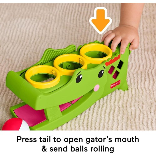 Mattel Fisher-price Sit & Tap Rolligator, Pounding Activity Toy for Baby Crawling Play, 3 Balls & Hammer JLB94 194735360369