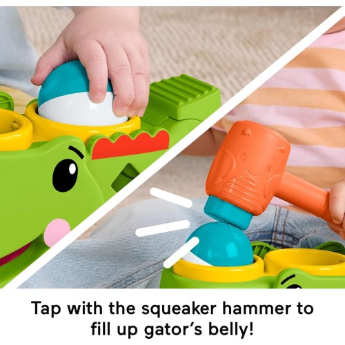 Mattel Fisher-price Sit & Tap Rolligator, Pounding Activity Toy for Baby Crawling Play, 3 Balls & Hammer JLB94 194735360369