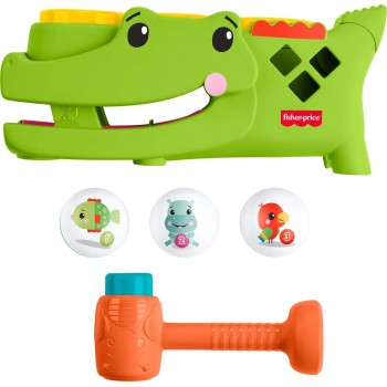 Mattel Fisher-price Sit & Tap Rolligator, Pounding Activity Toy for Baby Crawling Play, 3 Balls & Hammer JLB94 194735360369