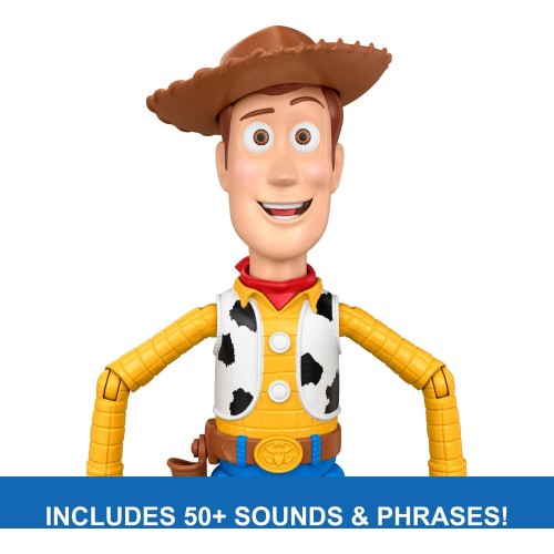 Mattel Disney and Pixar Toy Story 5 Running Woody 12 Inch Action Figure, 50 Plus Sounds JKL95 194735352555