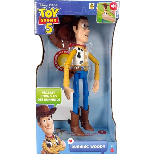 Mattel Disney and Pixar Toy Story 5 Running Woody 12 Inch Action Figure, 50 Plus Sounds JKL95 194735352555
