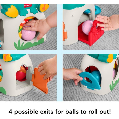 Mattel Fisher-price Light-up & Roll Frog Musical Ball Drop Activity Toy for Baby & Toddler, 3 Balls JLB96 194735360505