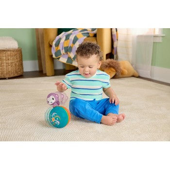 Mattel Fisher-price Crawling Musical Purple Monkey Ball, Baby Developmental Activity Toy JLB95 194735360383