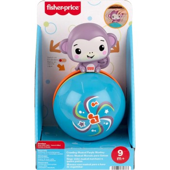 Mattel Fisher-price Crawling Musical Purple Monkey Ball, Baby Developmental Activity Toy JLB95 194735360383