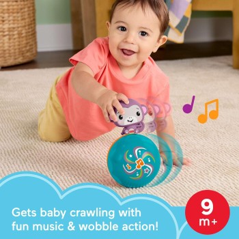 Mattel Fisher-price Crawling Musical Purple Monkey Ball, Baby Developmental Activity Toy JLB95 194735360383