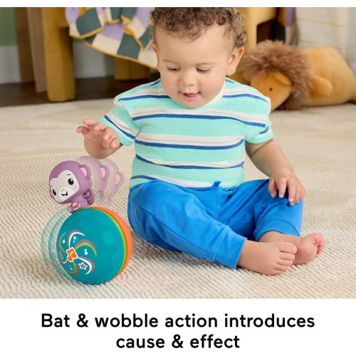 Mattel Fisher-price Crawling Musical Purple Monkey Ball, Baby Developmental Activity Toy JLB95 194735360383