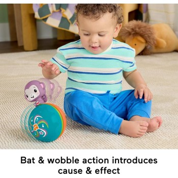 Mattel Fisher-price Crawling Musical Purple Monkey Ball, Baby Developmental Activity Toy JLB95 194735360383