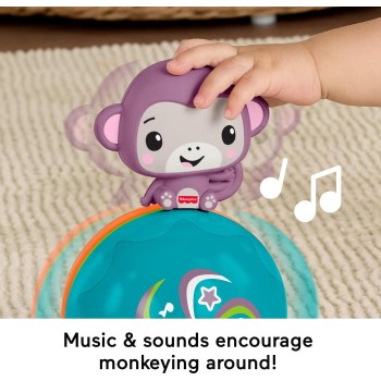 Mattel Fisher-price Crawling Musical Purple Monkey Ball, Baby Developmental Activity Toy JLB95 194735360383