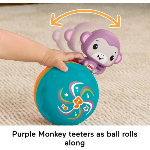 Mattel Fisher-price Crawling Musical Purple Monkey Ball, Baby Developmental Activity Toy JLB95 194735360383