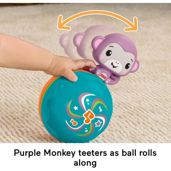 Mattel Fisher-price Crawling Musical Purple Monkey Ball, Baby Developmental Activity Toy JLB95 194735360383