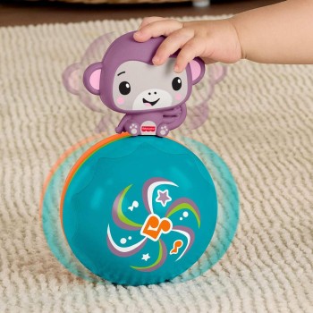 Mattel Fisher-price Crawling Musical Purple Monkey Ball, Baby Developmental Activity Toy JLB95 194735360383