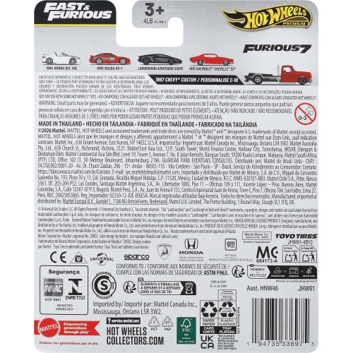 Mattel Hot Wheels Cars, Premium Fast & Furious Car for Adult Collectors HNW46 / JHW61 194735336975